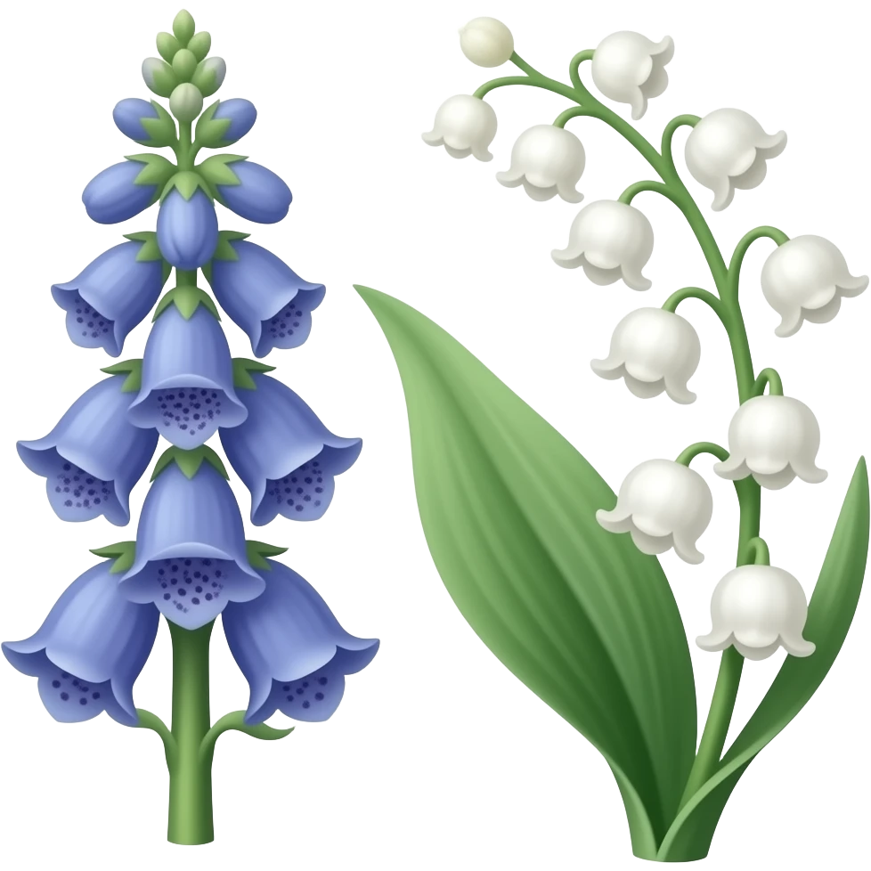 Bluebell foxglove lily of the valley emoji