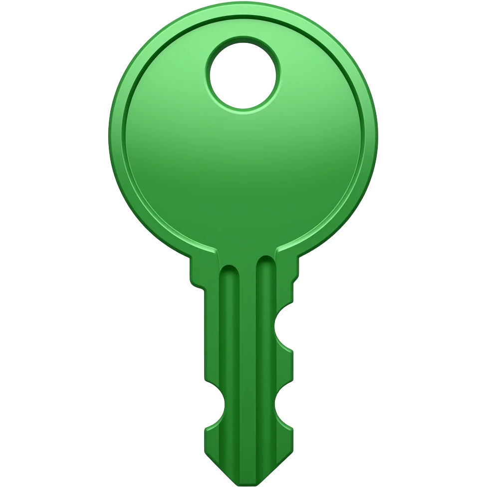 Emoji de una llave verde simple emoji