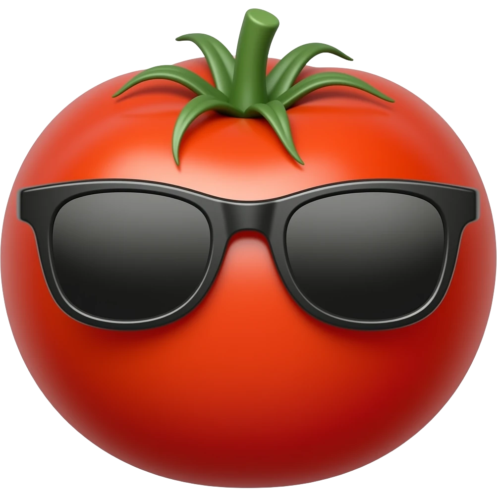 tomato wearing sunglasses without face emoji