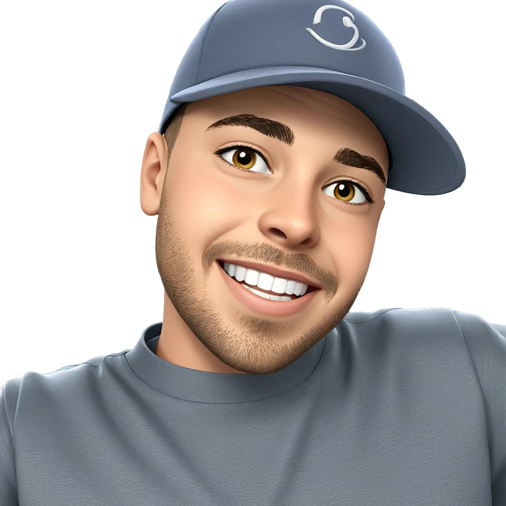 smiling boy in baseball cap emoji