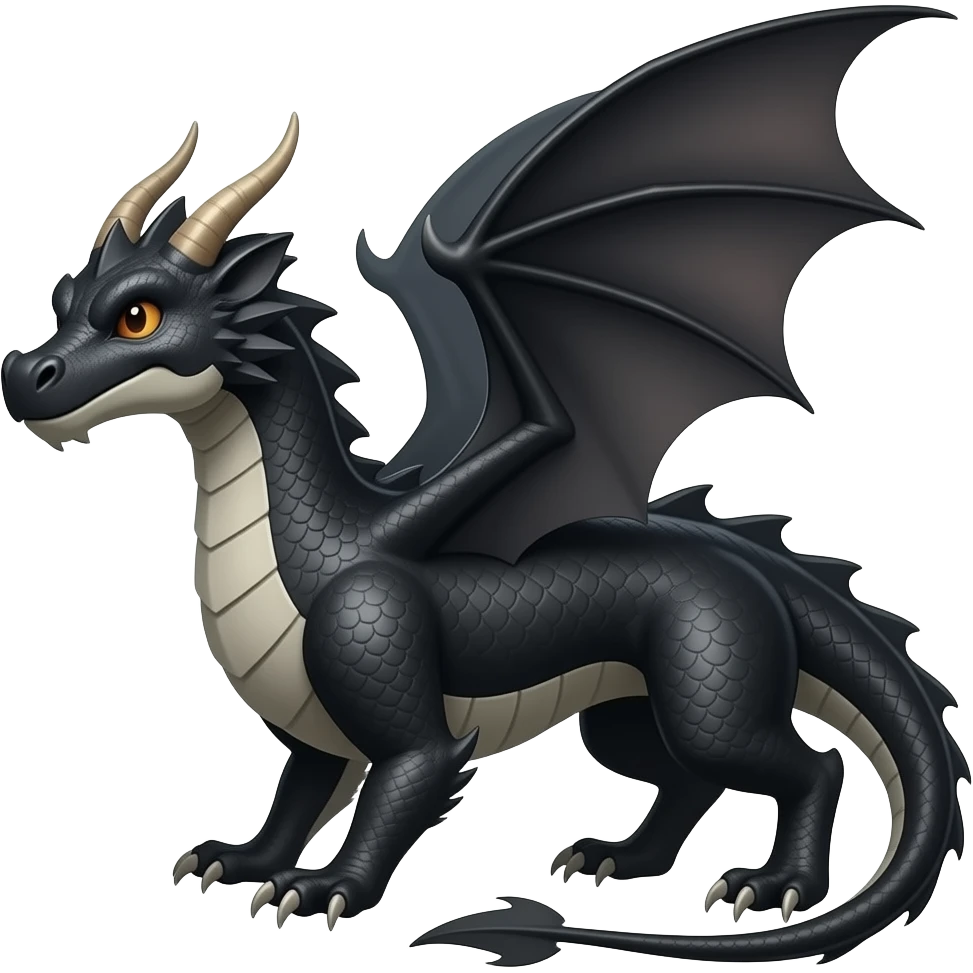Black Flying dragon emoji