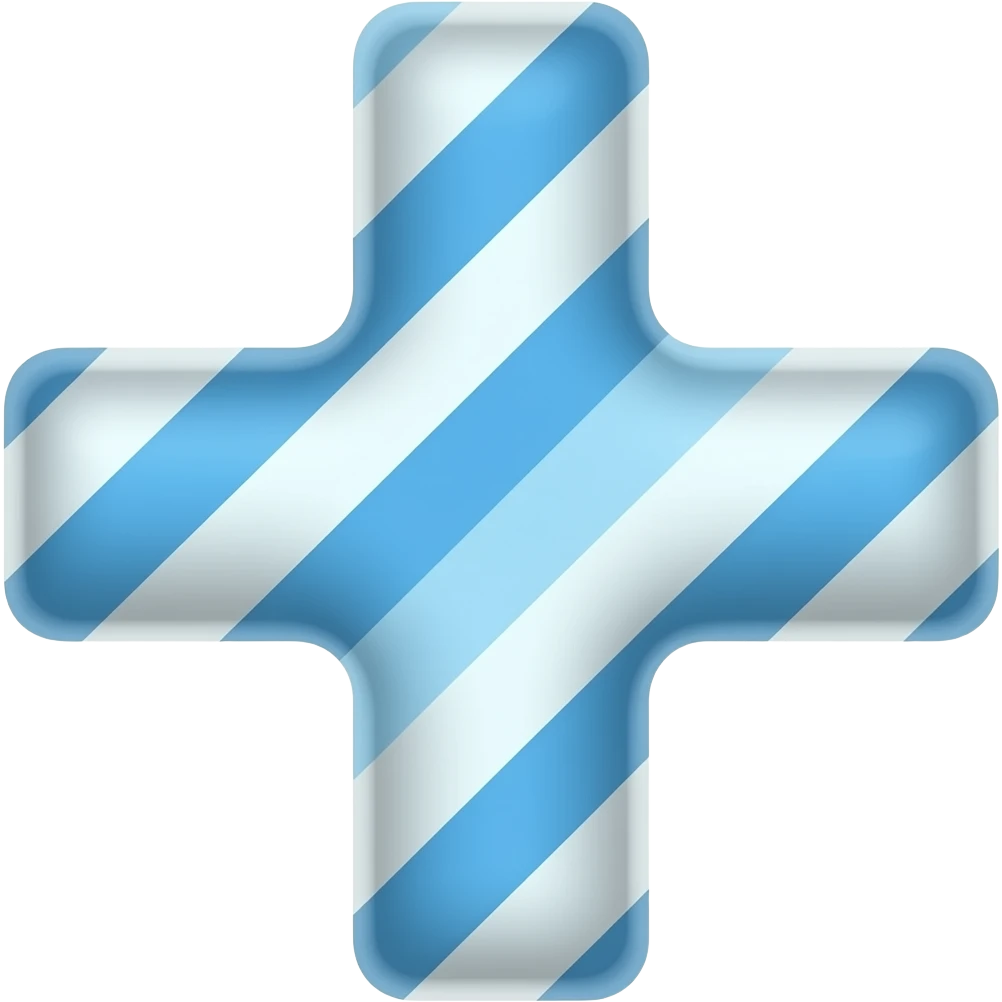 Blue striped cross emoji