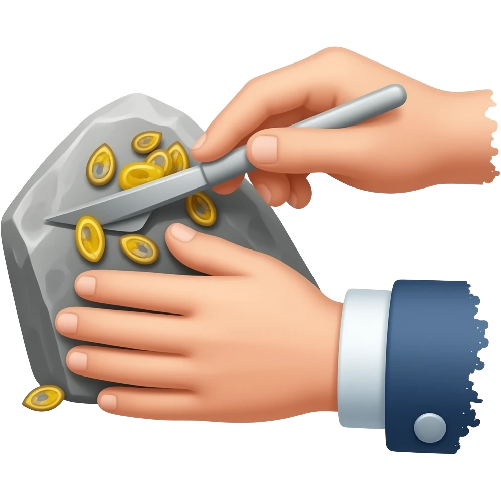 barnacles being scraped off a rock emoji