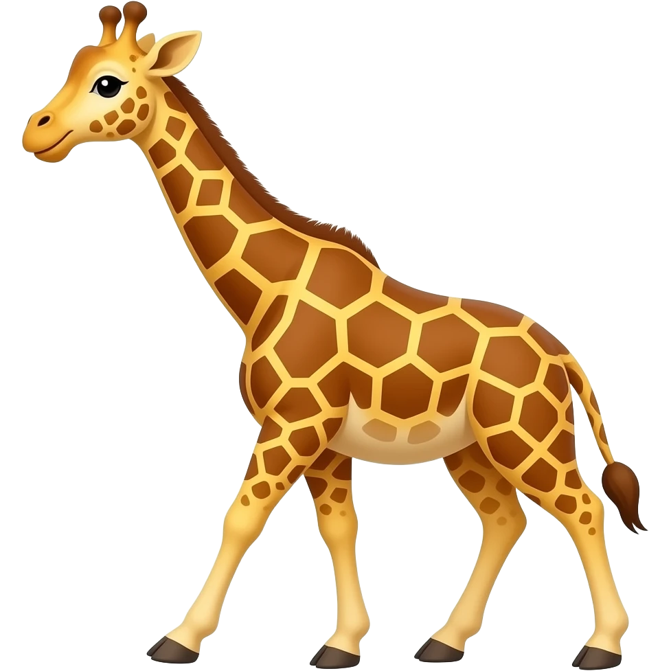 Cartoon giraffe walking emoji
