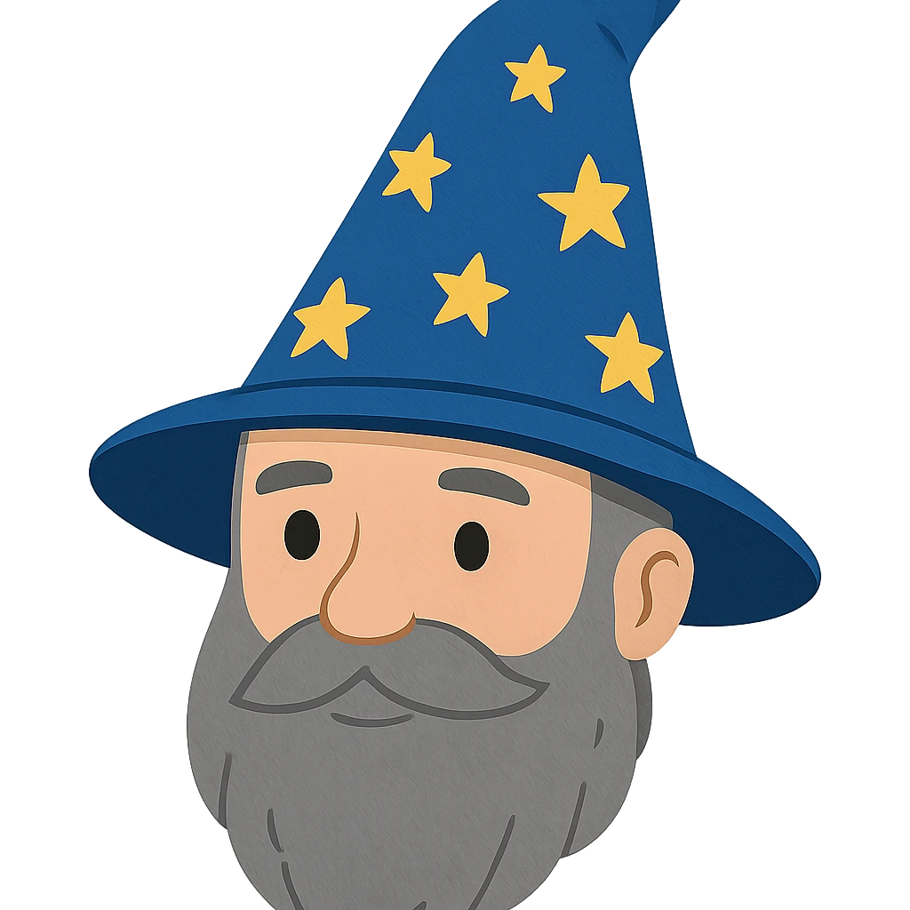 face with blue wizard hat and stars emoji, digital illustration emoji
