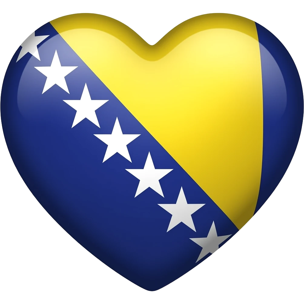 Bosnian heart flag emoji