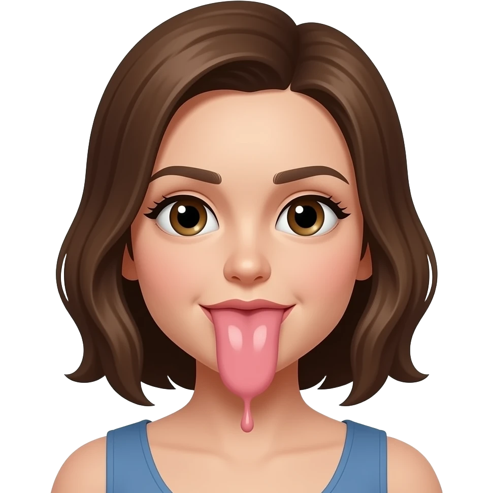 Girl with mouth full of cum emoji
