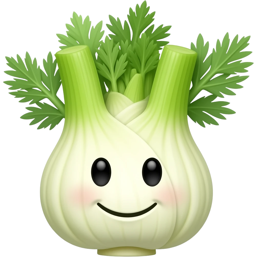 Fenouil rond qui sourit fier et féminin emoji