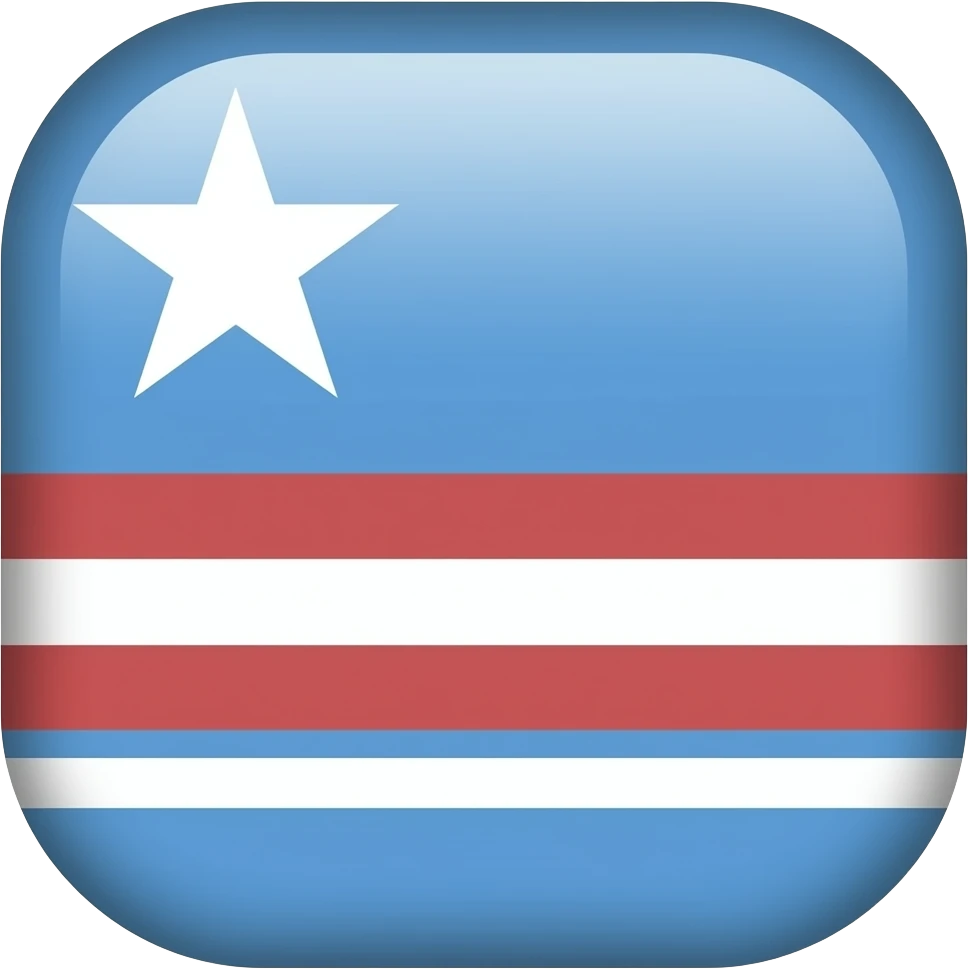 Flag idea: light blue background, red white blue at the bottom and at the top left a star. emoji