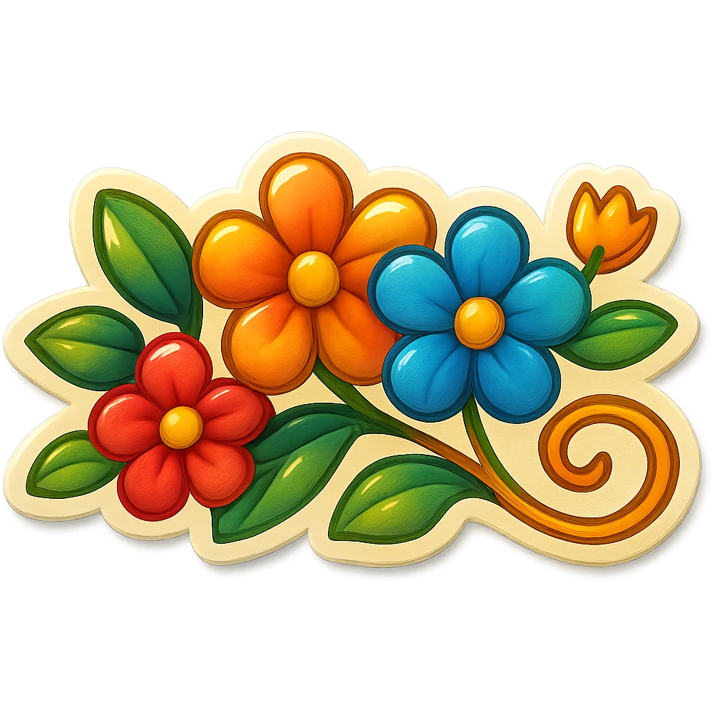 a floral divider with a vintage design and colorful details emoji
