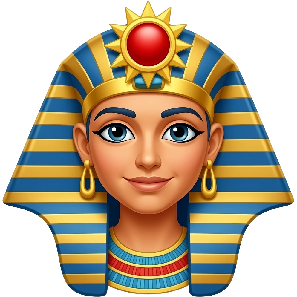 egyptian goddess isis with red sun disk crown emoji