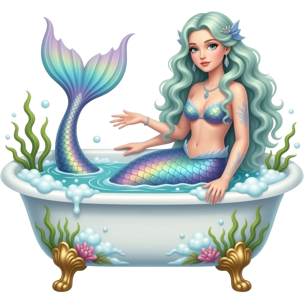 Siren in the bathtub emoji