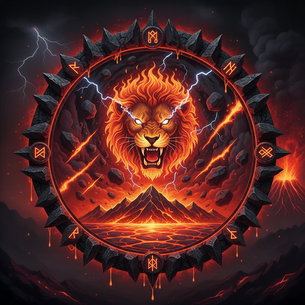 un emblème de la colère du feu et du magma emoji