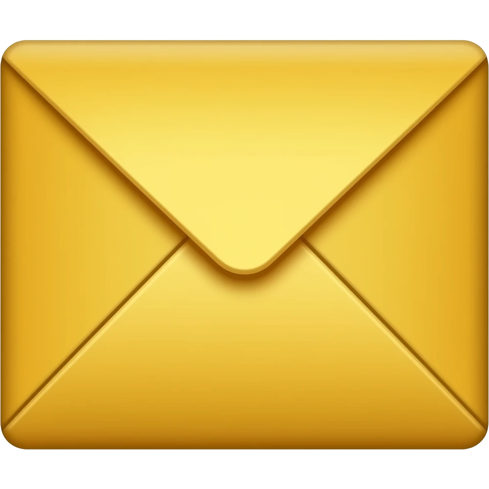 Gold closed envelope emoji