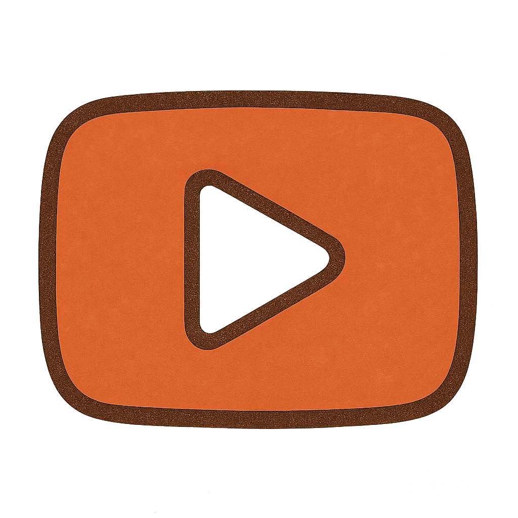 modern bold YouTube icon, red and white, flat design emoji