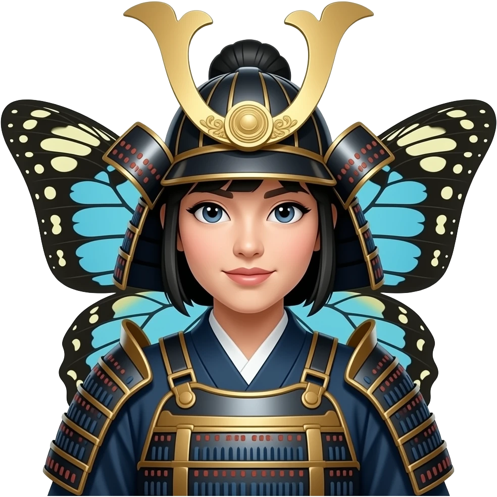 Butterfly samurai woman emoji