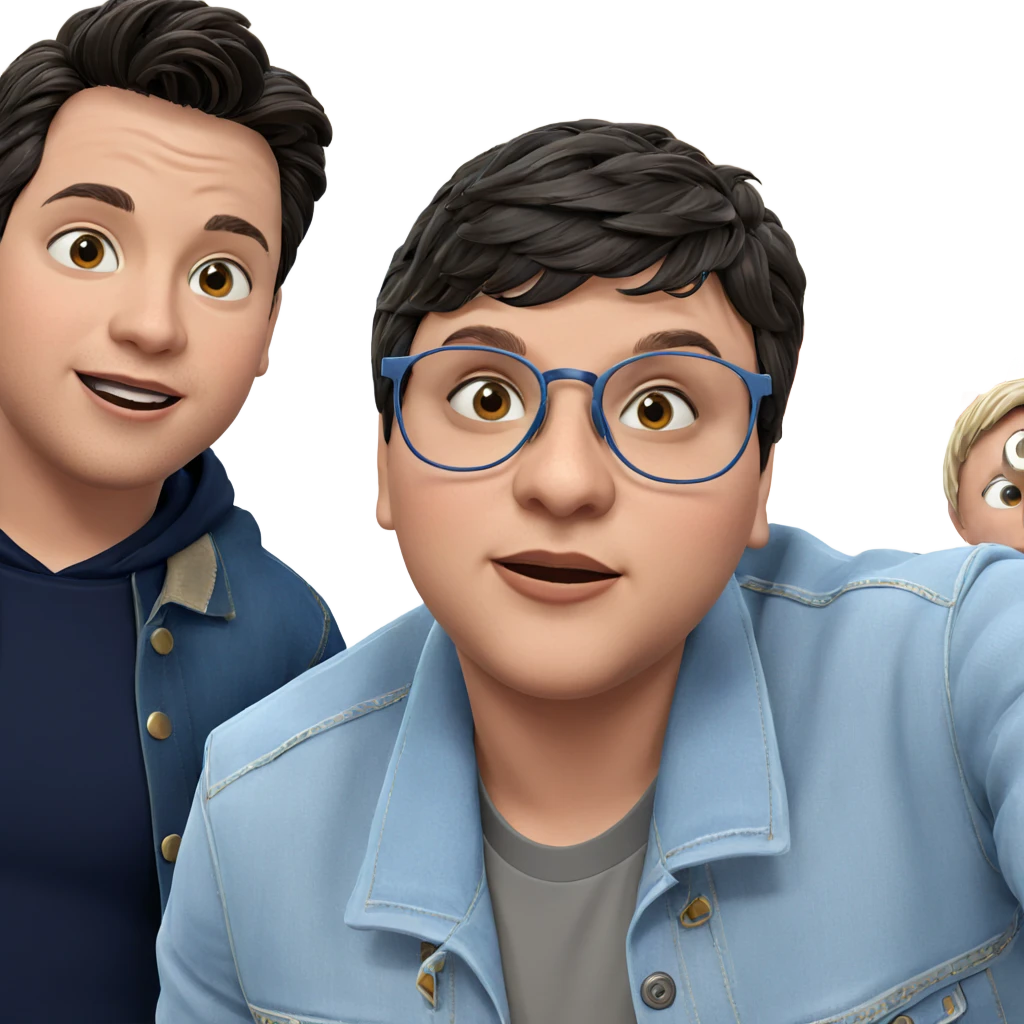 two boys in denim jackets emoji