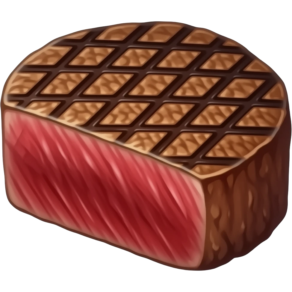 a piece of grilled ribeye steak, no bone , no need plate or dish, just steak emoji