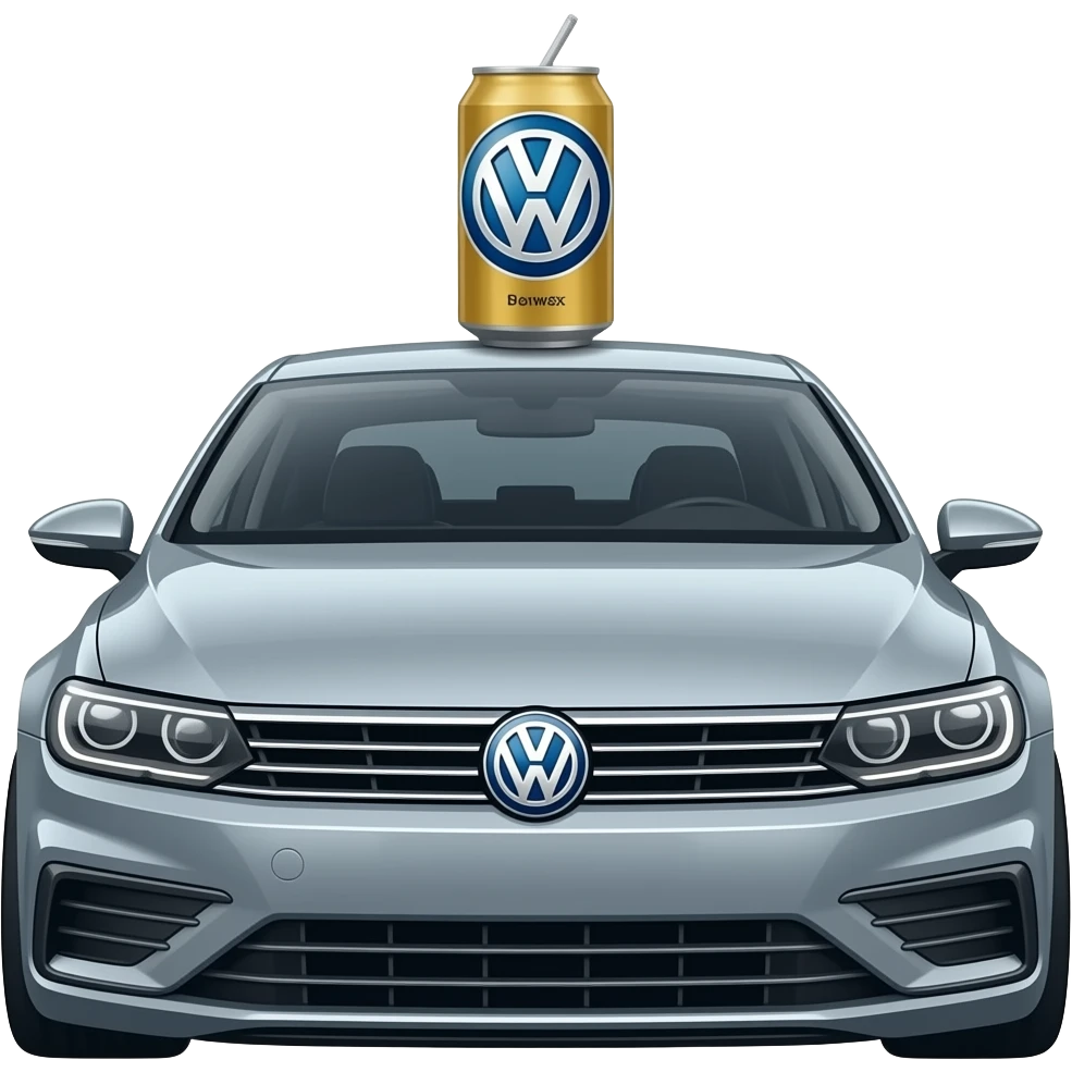 Volkswagen Passat SS with a can of beer on the roof emoji