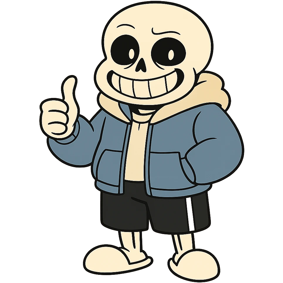 flat toon style Sans from Undertale emoji