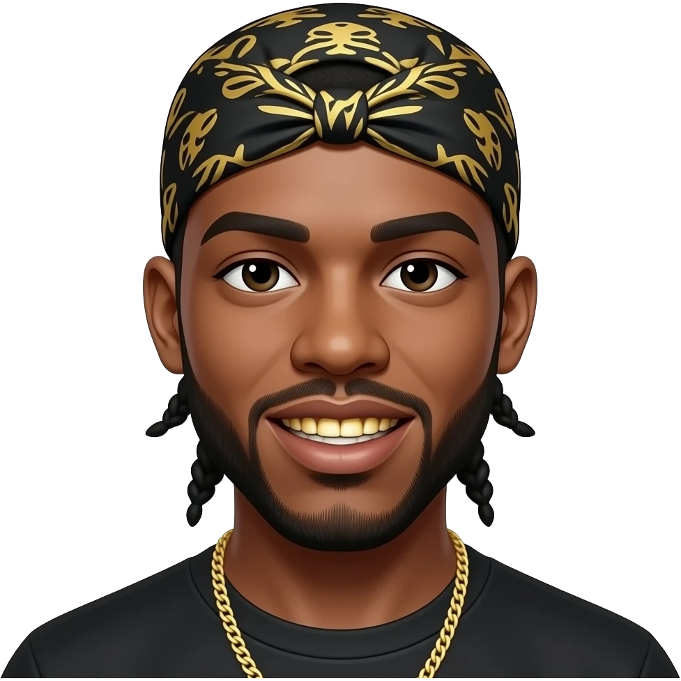 Nigga withGold teeth doorag emoji