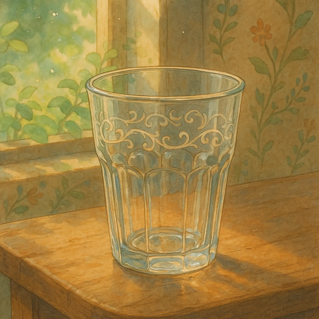 empty glass, ghibli style emoji