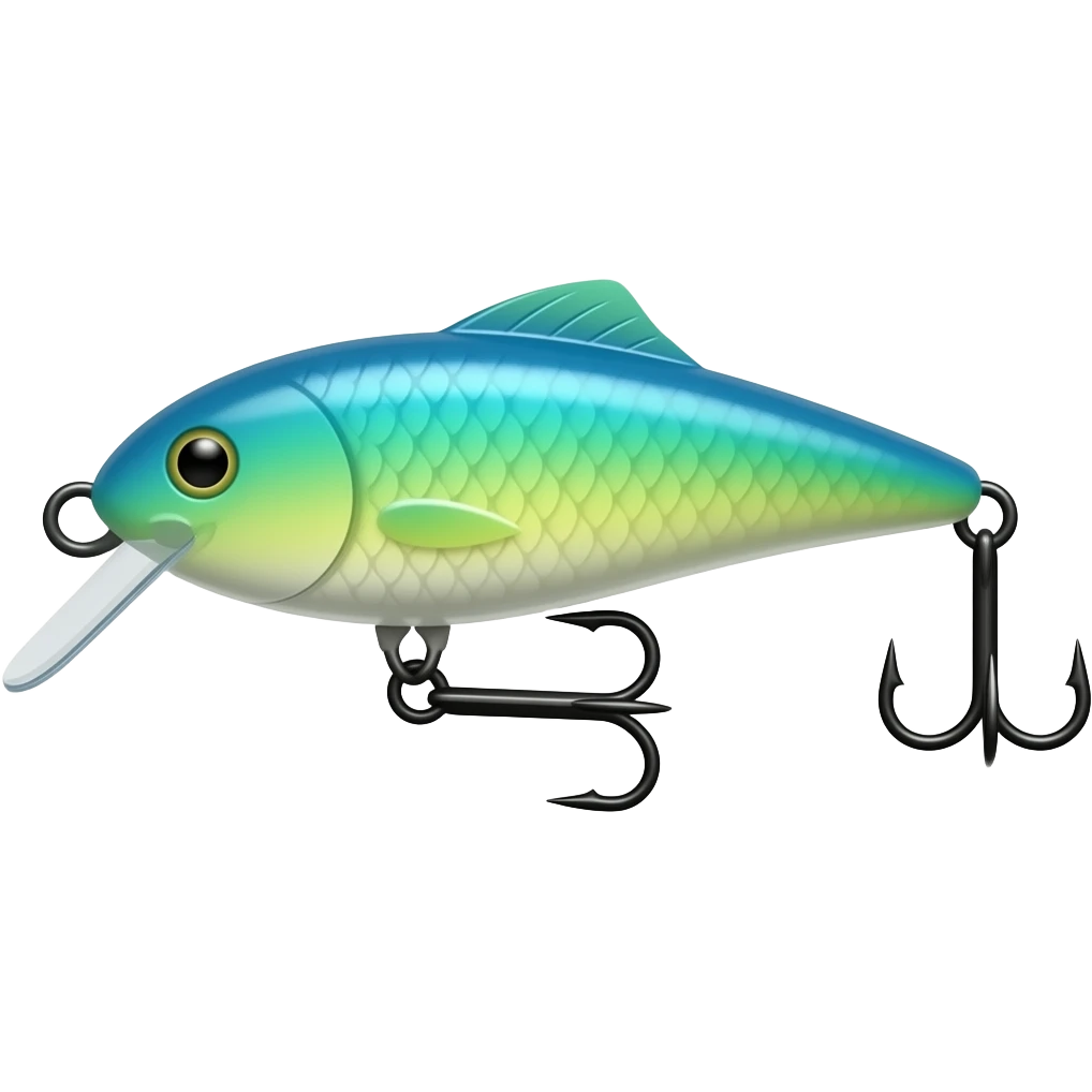 blue and green bird fishing lure emoji
