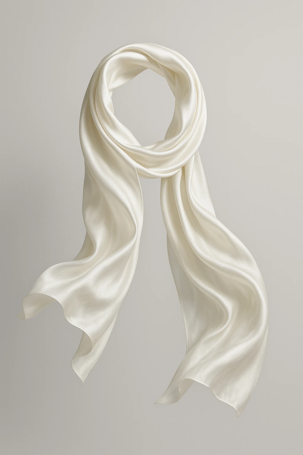 white silk scarf, elegant, soft texture, flowing fabric, minimal background emoji