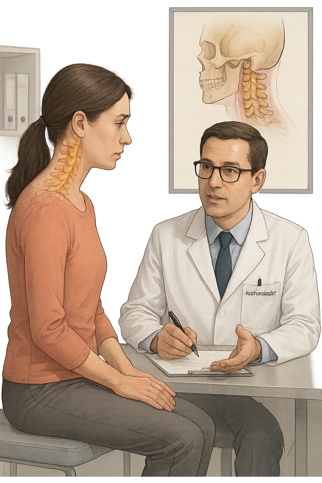Donna dal posturologo per il suo problema alla cervicale emoji