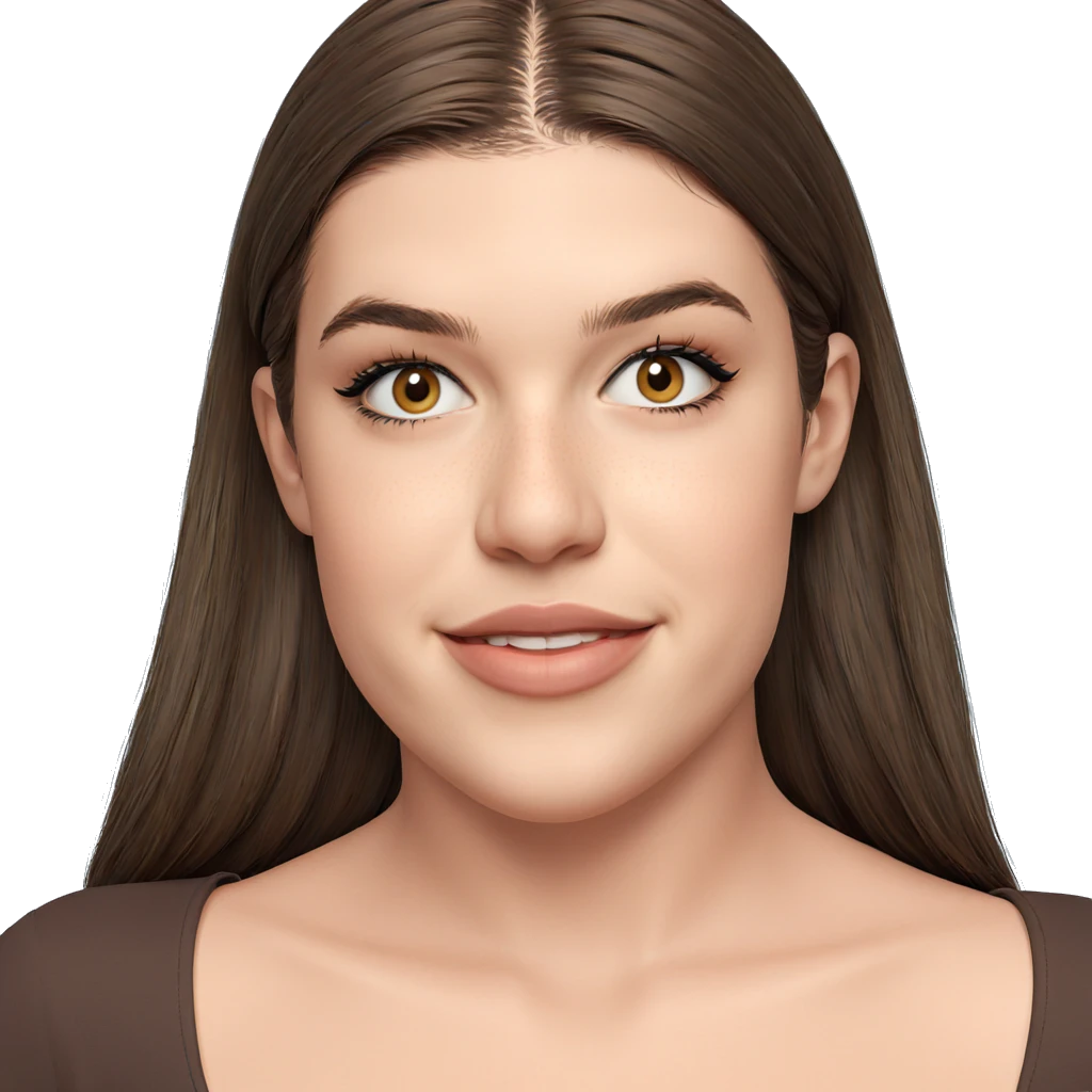 smiling girl with brown hair emoji