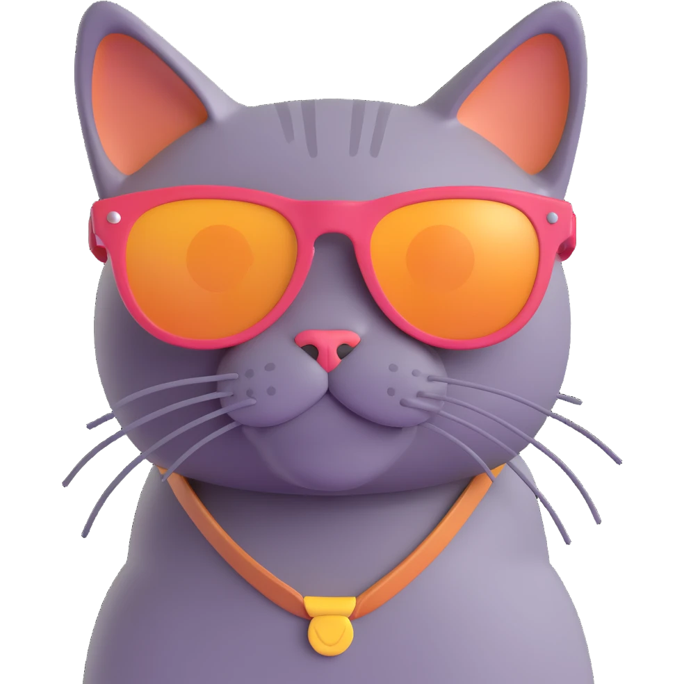 A cat wearing sunglasses emoji