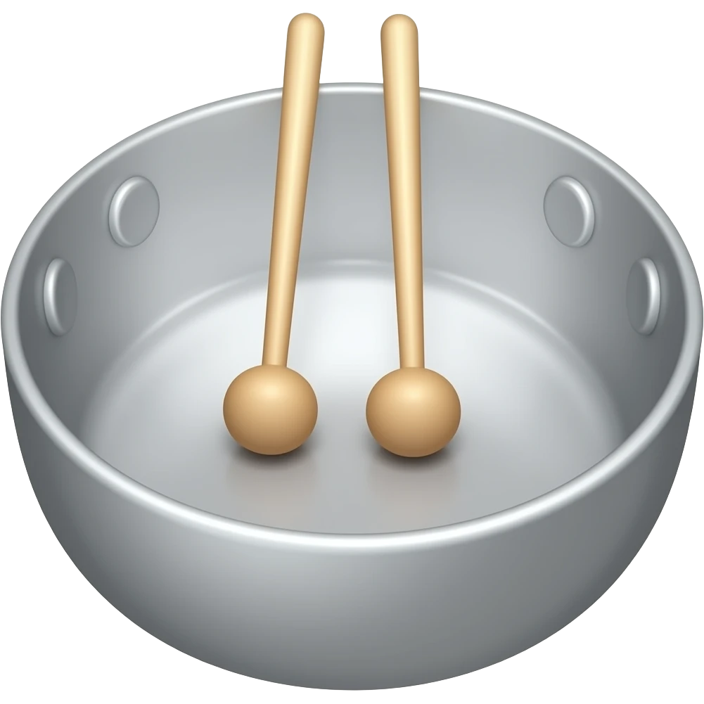 Steel Pan Double Second instament with mallets emoji