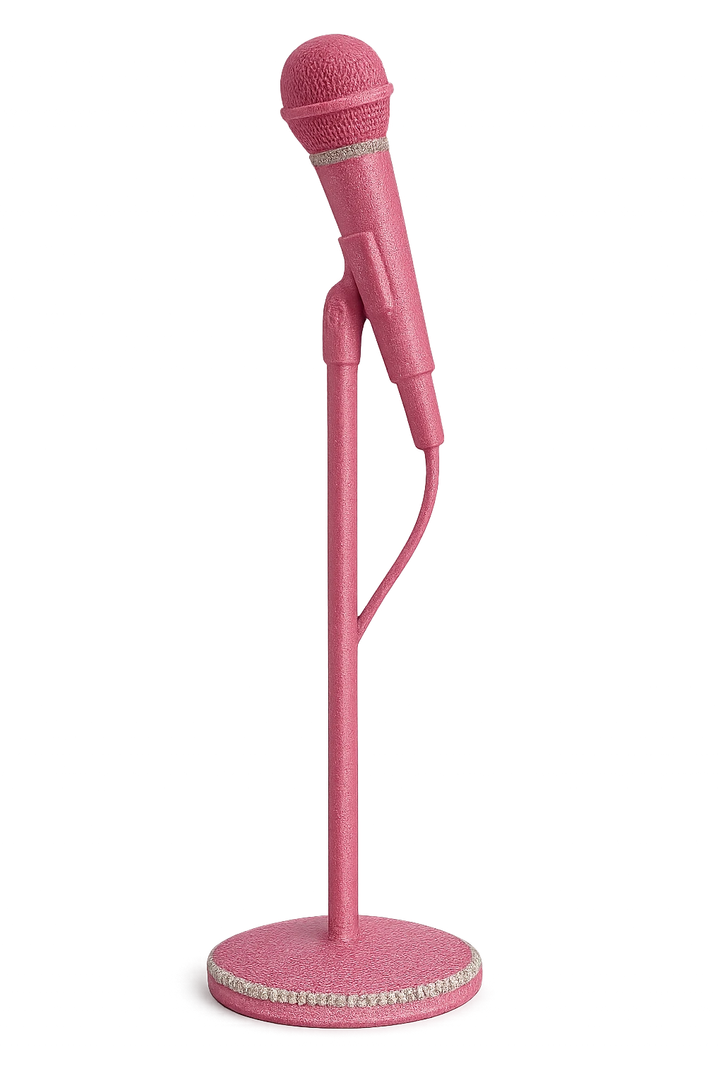 pink kpop idol stage microphone stand, sparkly and fashionable emoji
