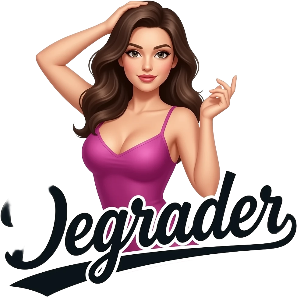 make a naughty sexual and seductive that just says the word "Degrader" emoji