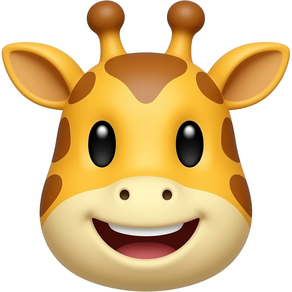 Einfacher Giraffenkopf der sehr glücklich ist emoji