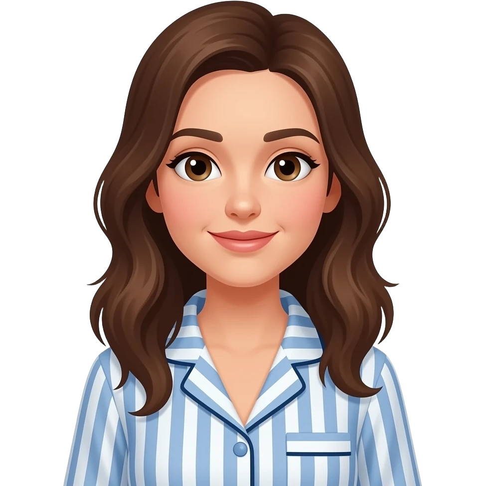 light skin brunette woman in pyjamas emoji
