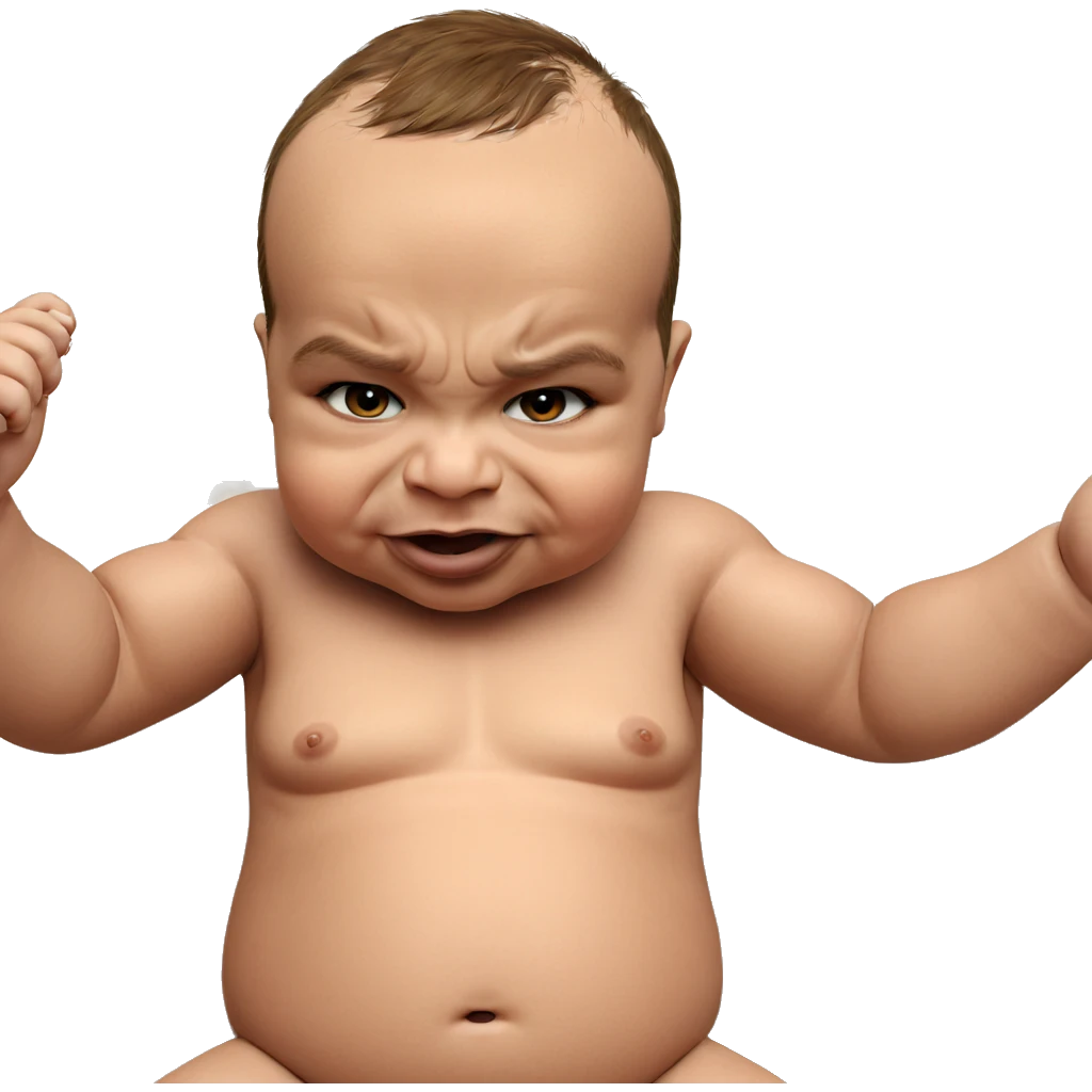 realistic portrait of fat man emoji