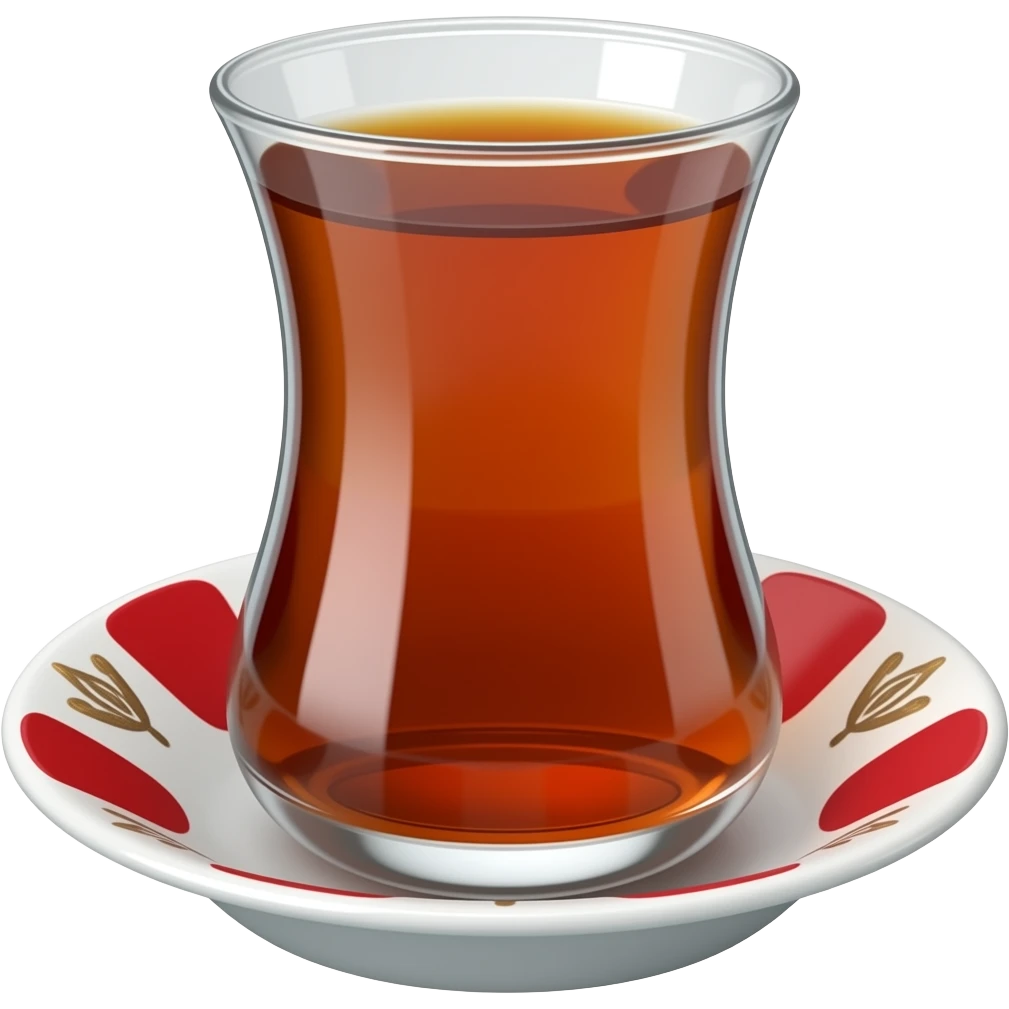 Turkish tea cup with tea in it emoji