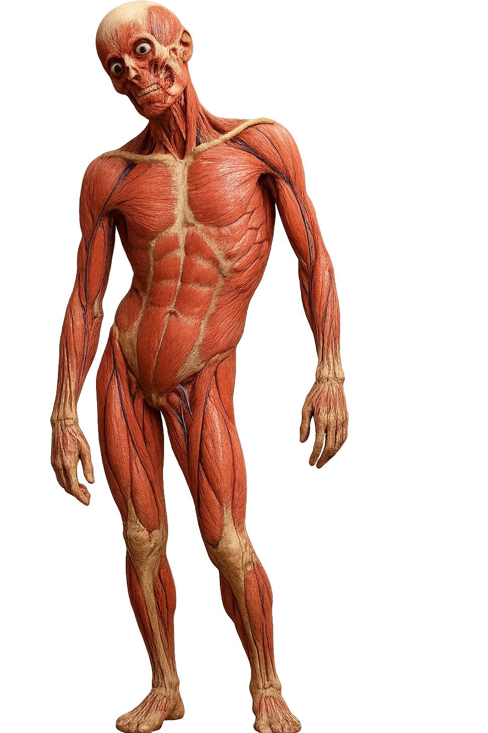 corpo umano anatomico con postura storta, IPERREALISTICo 4K emoji