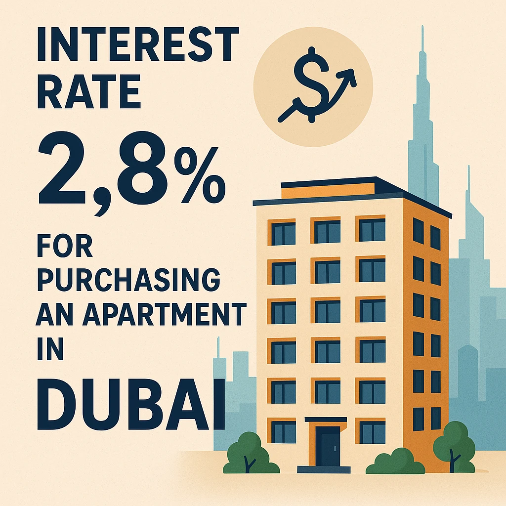 Interest rate for purchasing an apartment in Dubai emoji