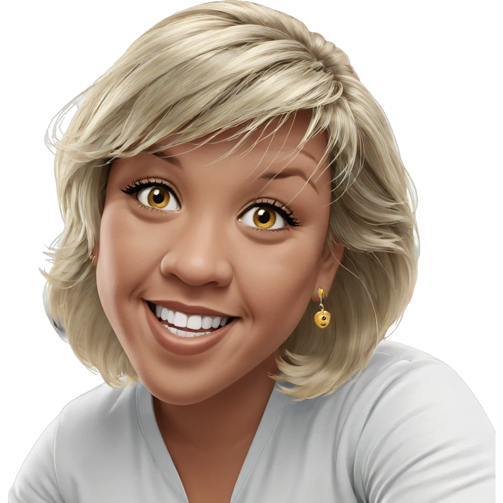 smiling blonde girl with earrings emoji