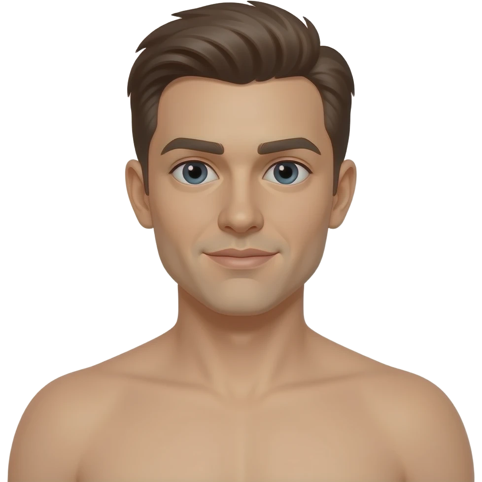Nude men with penis and ass front waist emoji