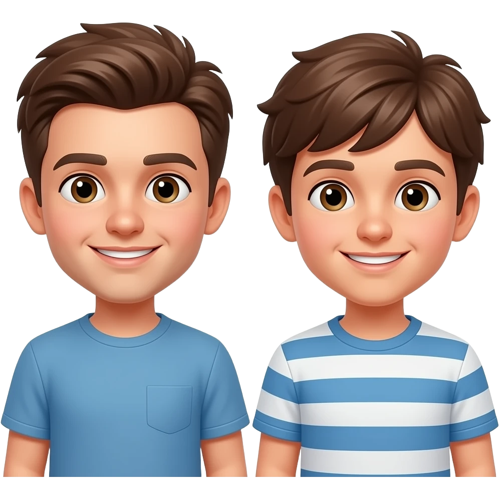 two brothers one older one younger with brown hair emoji