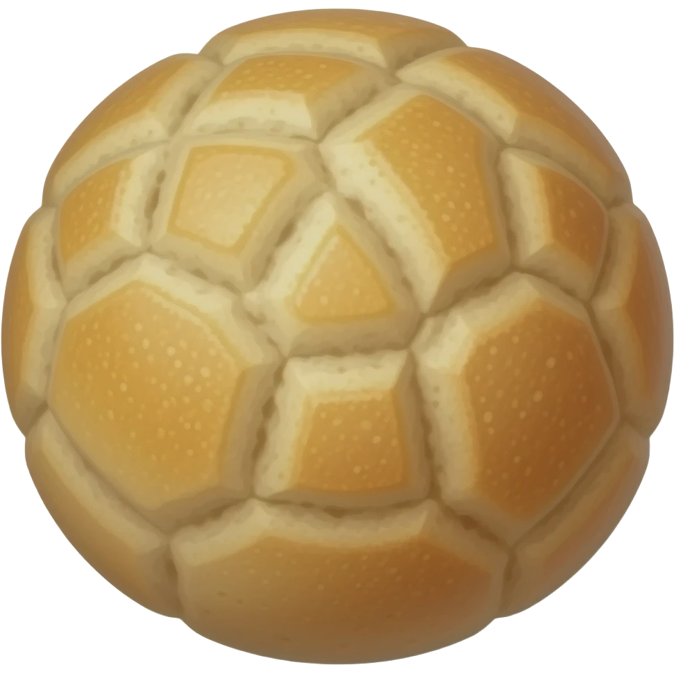 Emoji-style illustration, small round golden-brown cheese bread ball, smooth slightly cracked surface, irregular spherical shape, soft puffy texture, light toasted cheese spots, cartoon style, bold outline, transparent background. emoji