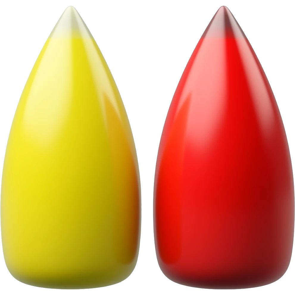 Yellow and red paintballs emoji