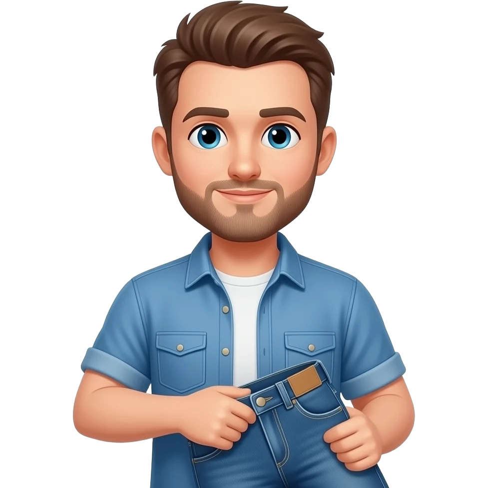 man holding jeans emoji