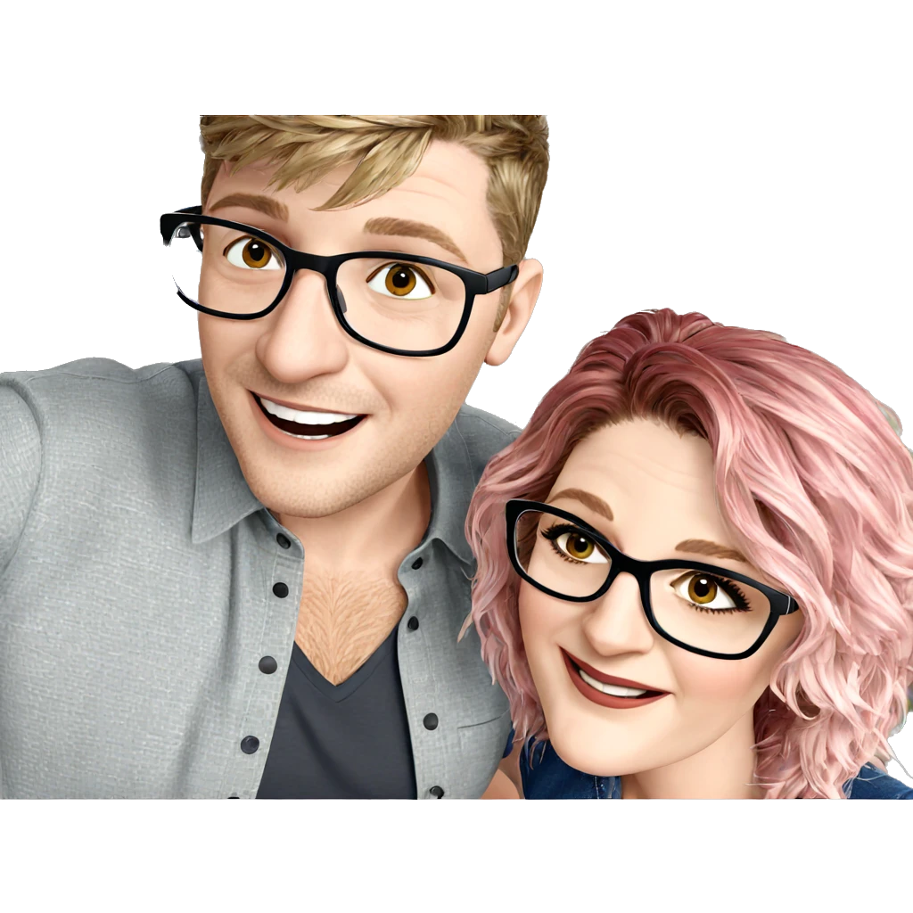 friendly couple sharing smiles emoji