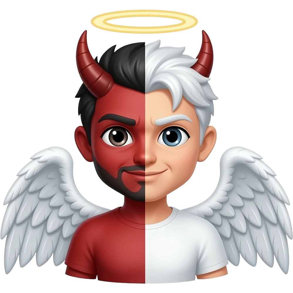 Half 😈half😇 emoji