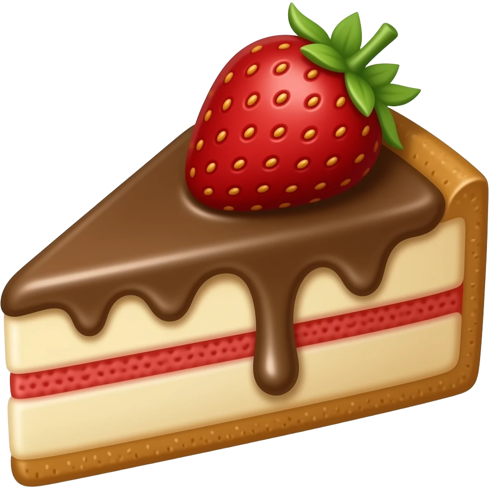 Strawberry chocolate cheesecake emoji