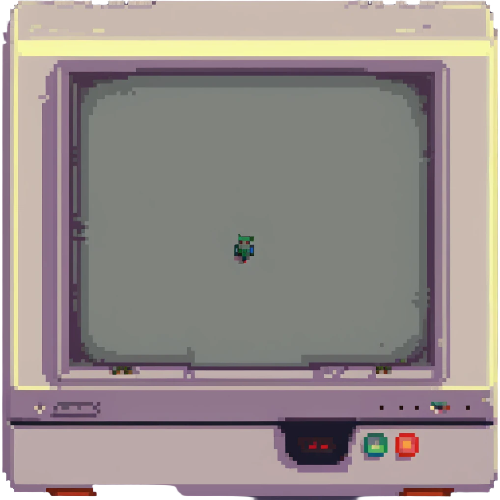 CRT screen cracked with a blinking “404” emoji